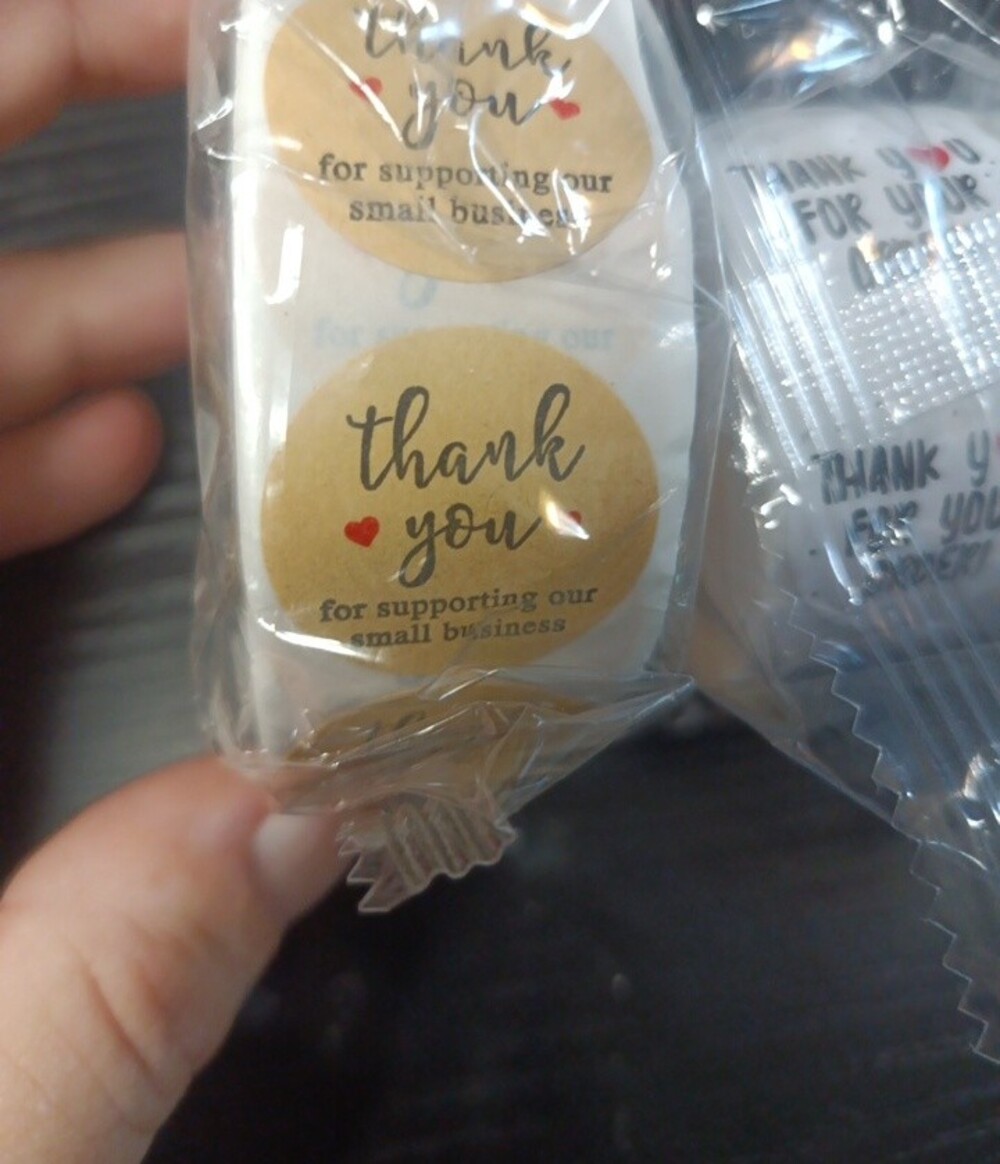 3 Thank You Sticker Roll Set - White, Gold, Holographic - Picture 2 of 4